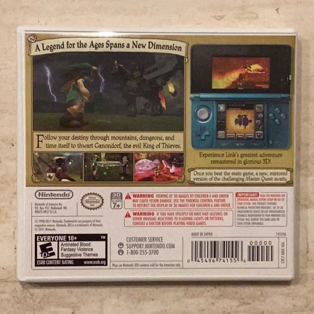 The Legend Of Zelda Ocarina Of Time 3D Nintendo 3DS Game